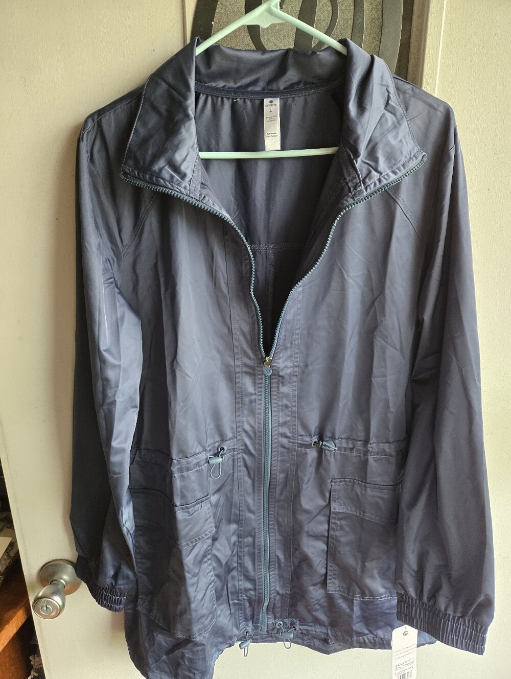 Apana Lightweight Navy Yoga Windbreaker Jacket NWT